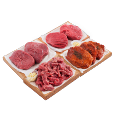 Malse runder- of kogelbiefstuk, biefstukpuntjes of rundersteaks